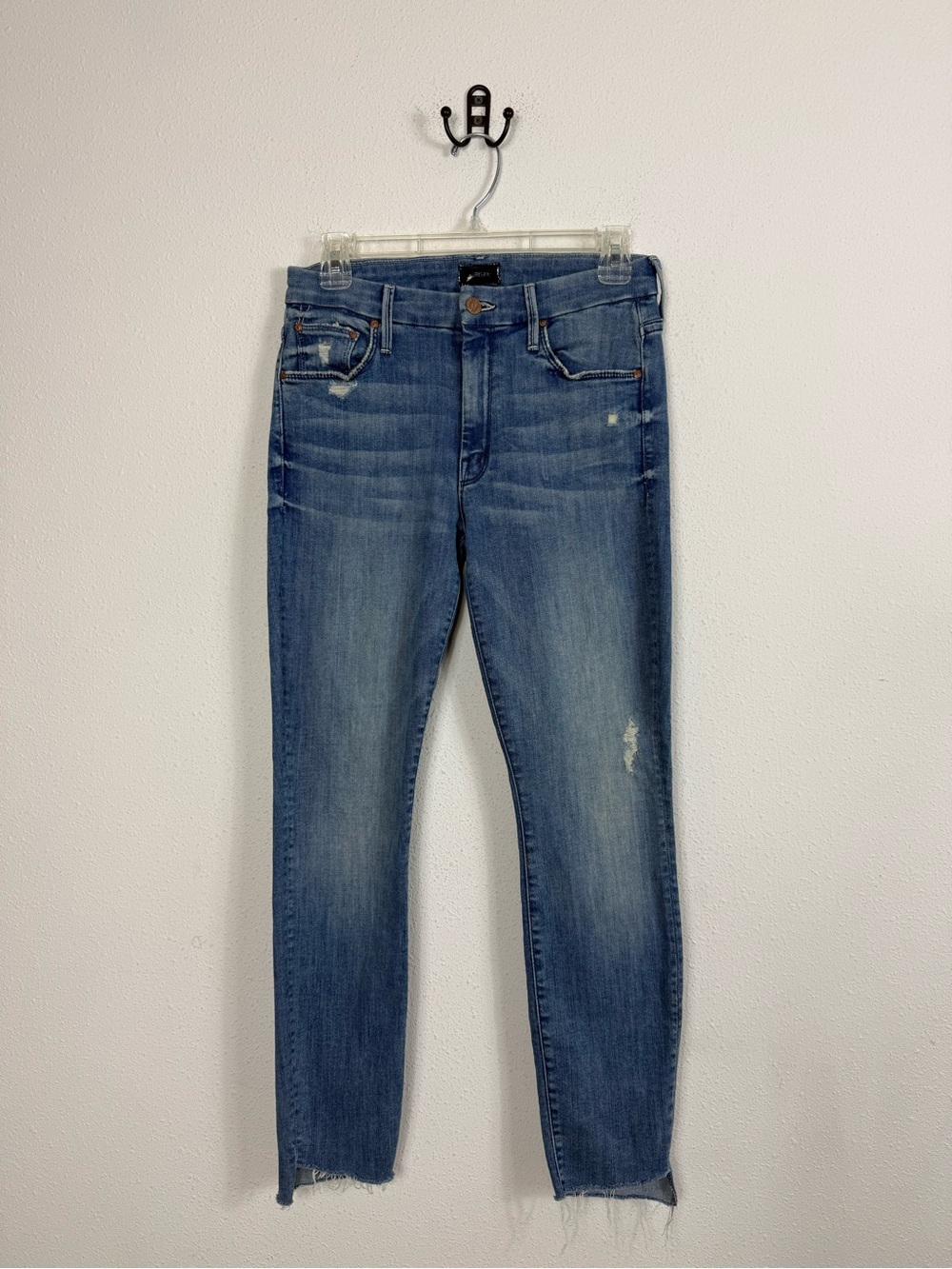 Mother THE LOOKER STEP ANKLE FRAY JEAN in Where There’s Smoke Sz 27 - Picture 2 of 8